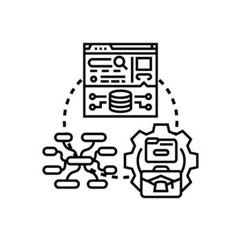 Knowledge discovery process visualizing data analysis and information mining vector