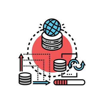 Cloud data processing technology concept icon computing vector