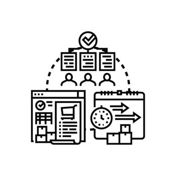Procurement order processing management system evaluating orders vector