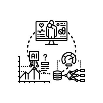 Predictive model outcomes using artificial intelligence data analysis vector