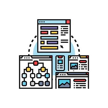sitio web diseño diseño desarrollando programación concepto vector