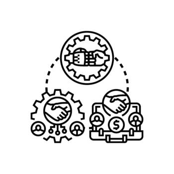 Open source collaborative software tools concept vector