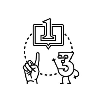 Math education concept showing basic counting arithmetic vector
