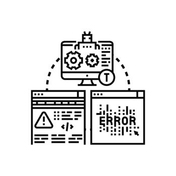 Resolving malfunction computer system error debugging process vector