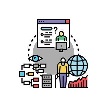 Examining problem analysis and solution process concept vector