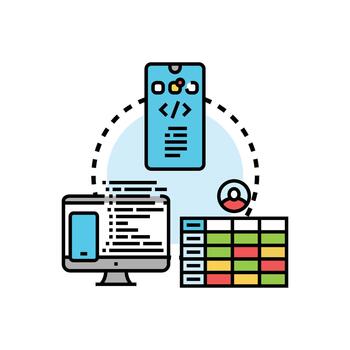Mobile application vulnerability security testing concept vector