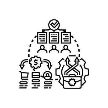 Business process misalignment problem with workflow issues vector