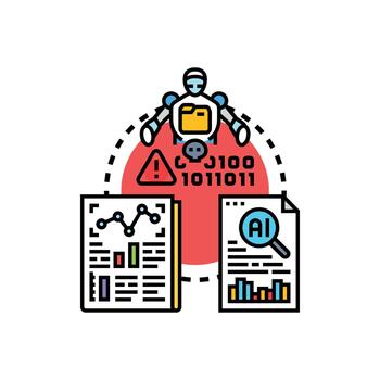 artificial inteligencia Procesando datos para preciso informes vector