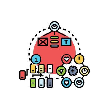 universal web plataforma ui diseño concepto desarrollando vector