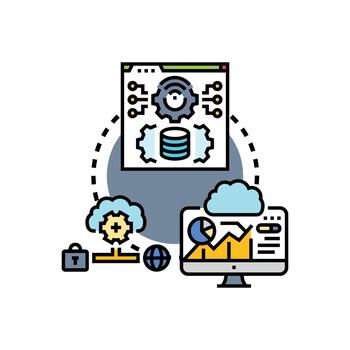 Cloud infrastructure oversight managing data processing network vector