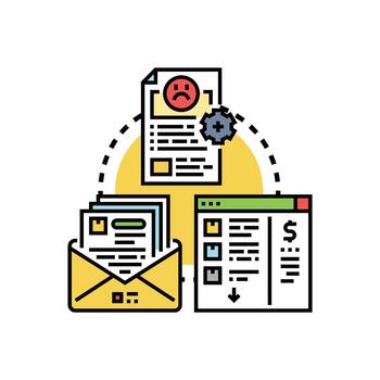 Support case submissions and problem solving process vector