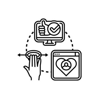 Touch screen compatible user interface mobile experience vector