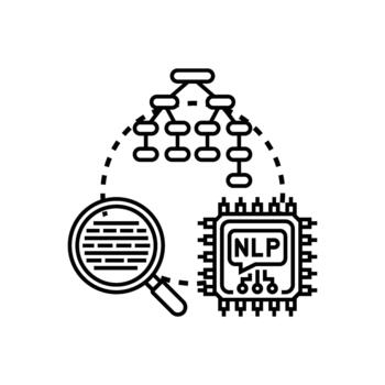 natural idioma Procesando sistema analizando datos concepto vector