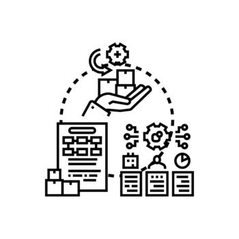 Reverse logistics concept processing returned goods vector