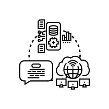 Ai enhancement technology optimizing data processing concept vector