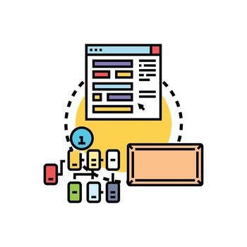 Web design layout planning creating user experience developing interface vector