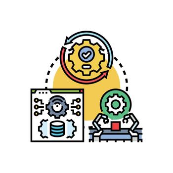 lleno apilar Operacional automatización lograr Ingenieria proceso eficiencia vector