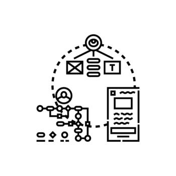 usuario interfaz diseño proceso para navegador establecido solicitud vector