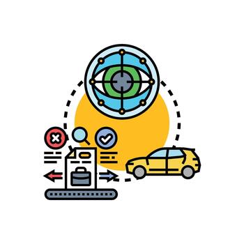punto de vista reconocimiento analizando coche datos Procesando información vector