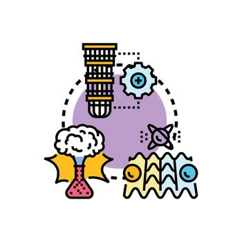 Atomic level engineering development combining science technology vector