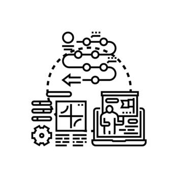 Plan implementation steps creating workflow strategy roadmap vector