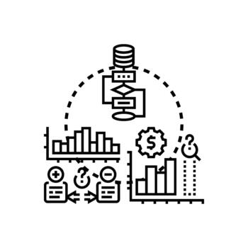Business analytics intelligence processing data visualization concept vector