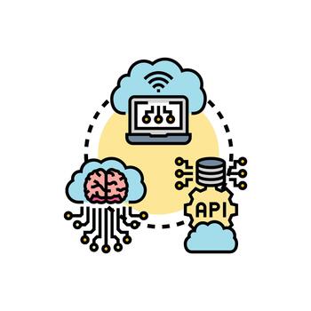Cloud based learning management system concept vector
