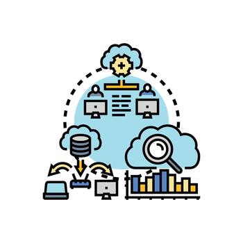 Software deployment framework process cloud computing development vector