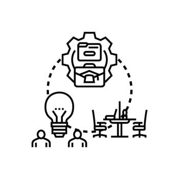 gerente colaborativo trabajo proceso desarrollando nuevo ideas vector