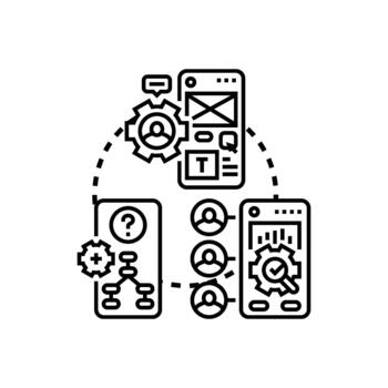 User interface design and development process vector