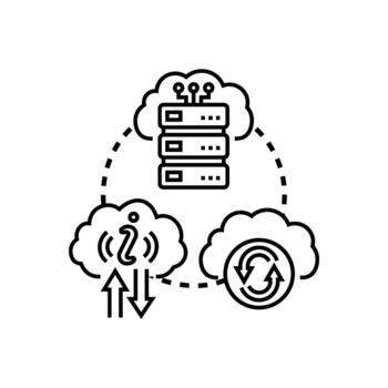 seguro Fuera del sitio datos archivar proceso nube solución vector
