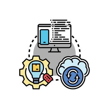 solicitud desarrollo apoyo y desarrollo proceso ciclo concepto vector