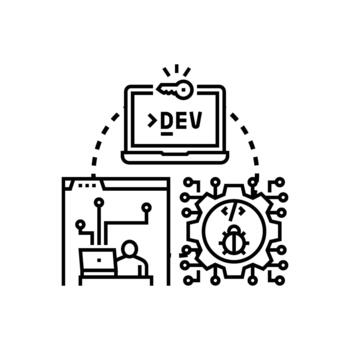 software depuración aplicando código error fijación proceso vector