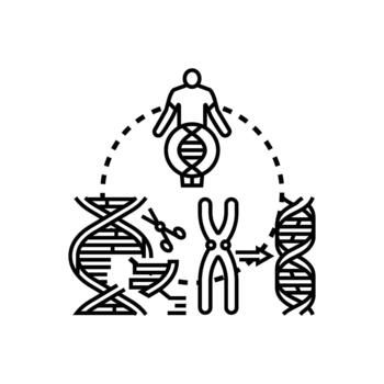 Gene editing concept processing genetic modification sequence vector