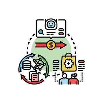 máquina aprendizaje para mi comercio negocio mejoramiento proceso vector