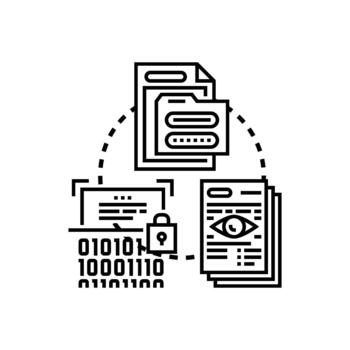 cifrado documentos y validando datos seguridad concepto vector