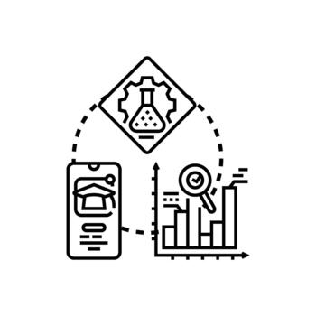 E learning progress panel with online performance analytics vector