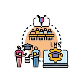 Inclusive learning program design concept developing educational equality vector