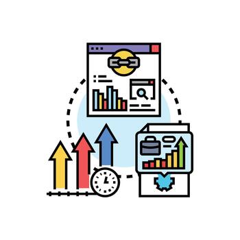 Tracking real time analytics updates data progress vector