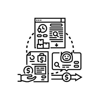 transacción Iniciar sesión alineación financiero datos Procesando concepto vector
