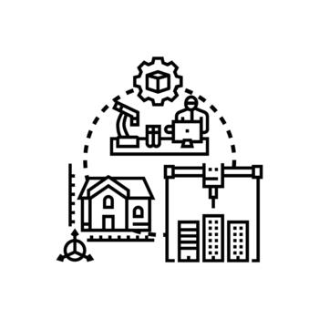 Building design development process engineering constructing architecture vector