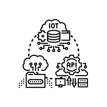 abierto fuente tecnología recursos concepto conectando nube informática vector