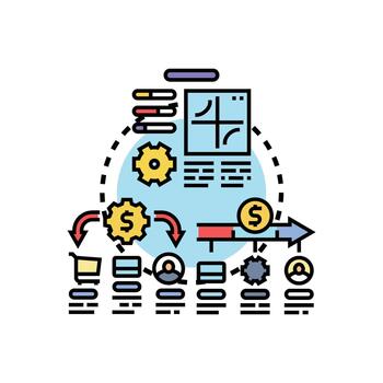 programación pasos flujo de trabajo desarrollo proceso Ingenieria concepto vector