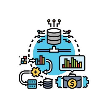 datos Procesando flujo de trabajo optimizando negocio analítica vector