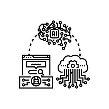 Artificial intelligence processing data and cloud computing vector