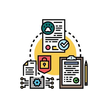 Encrypted document validation concept verifying secure data vector