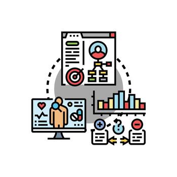 profético analítica cronograma visualizante datos previsión estrategia vector