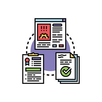 documento revisión proceso comprobación información datos vector