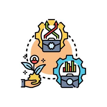 flujo de trabajo pasos proceso desarrollo estrategia concepto vector