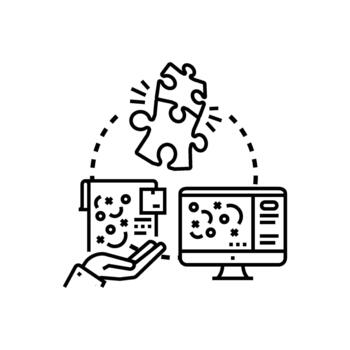 Problem solving strategy developing solutions concept vector